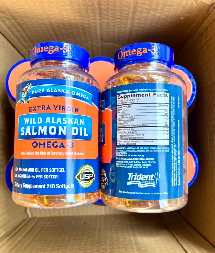 Pure Alaska Omega Wild Salmon Oil 1,000 mg. (210Softgels) น้ำมันปลาแซลมอน