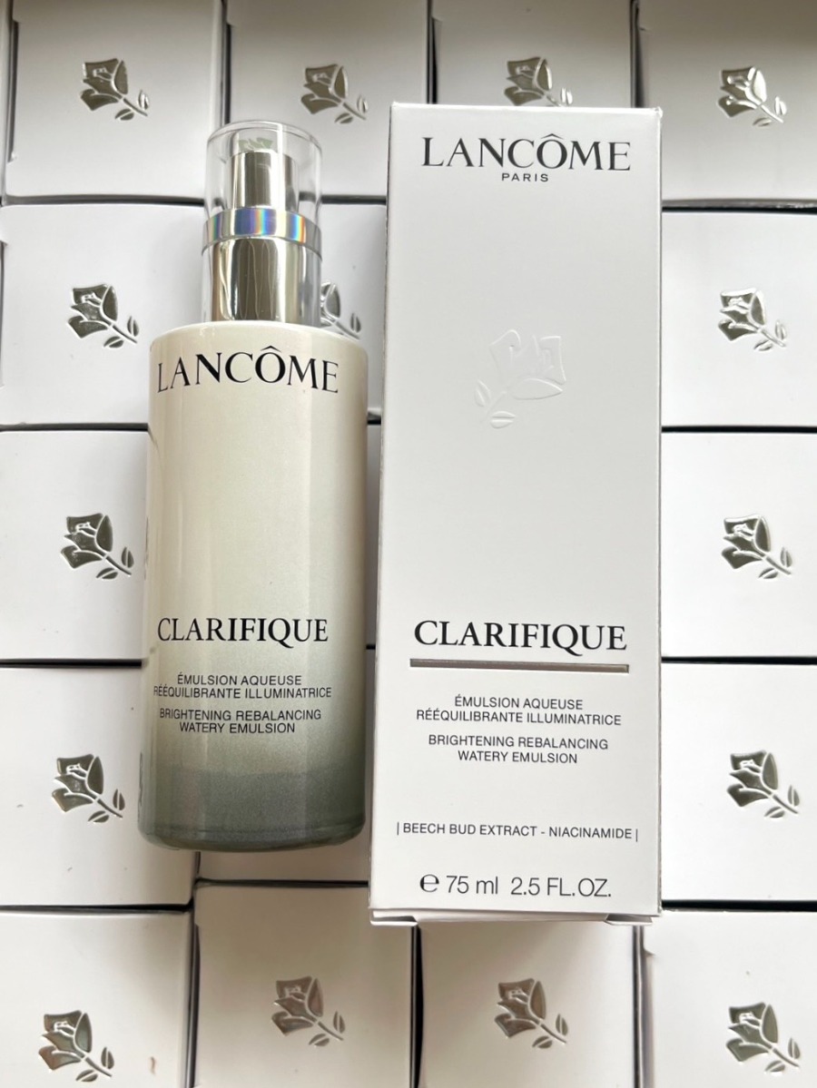 มีกล่อง/ไม่ซีล - Lancome Clarifique Brightening Rebalancing Watery Emulsion 75ml. (เคาเตอร์ 4,300฿)