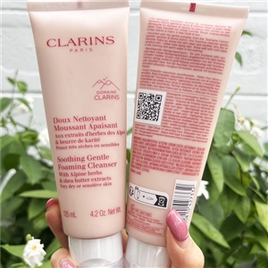 หลอดครีม Clarins Doux Nettoyant Moussant Apaisant ขนาด 125ml. (เคาเตอร์ 1,500฿)