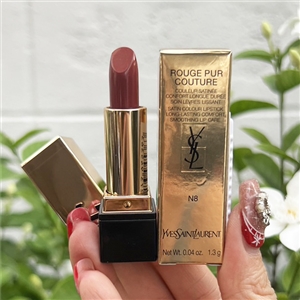 (มีกล่อง) - YSL Rouge Pur Couture Satin Lipstick 1.3g. #N8 BLOUSE NU