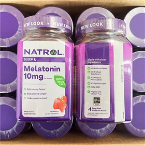Natrol Melatonin Sleep Aid Gummies, Fall Asleep Faster, Strawberry, 10mg, 140 Gummies