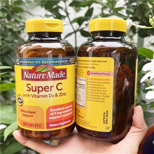 Nature Made Super C with Vitamin D3 & with Zinc Tablets 200 Tablets