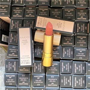 (ขนาด.มินิ Mini 1g.) - Gucci Rouge A Levres Mat Lip Colour #208 They Met in Argentina