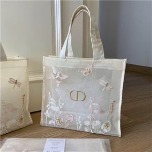 ขาว Dior Beauty Lace Tote Bag