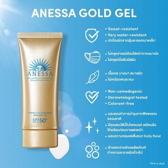 Shiseido Anessa Perfect UV Sunscreen Skincare Gel NA SPF 50+ PA++++ 90g.
