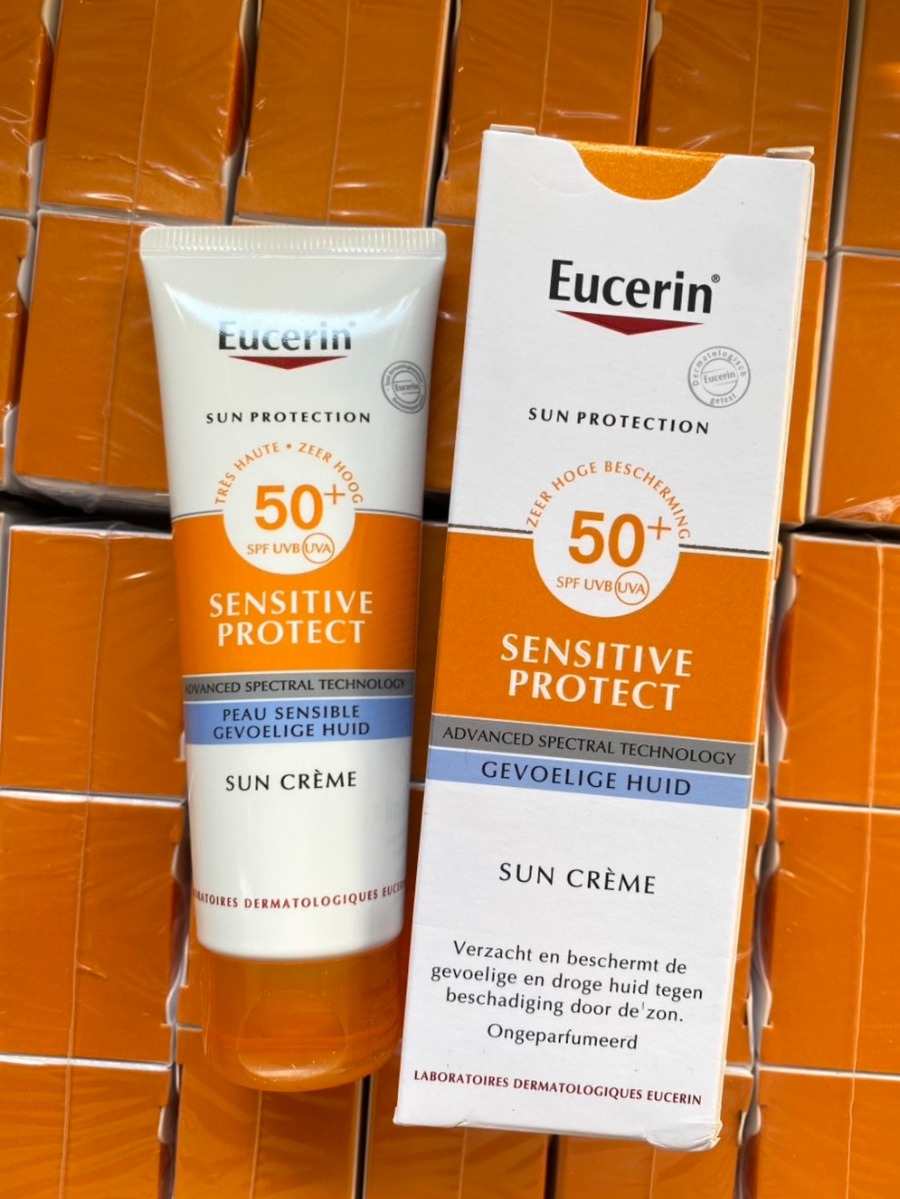 แบบหลอด/ผิวบอบบาง Eucerin Sun Sensitive Protect Cream SPF50+ PA++++ 50ml.