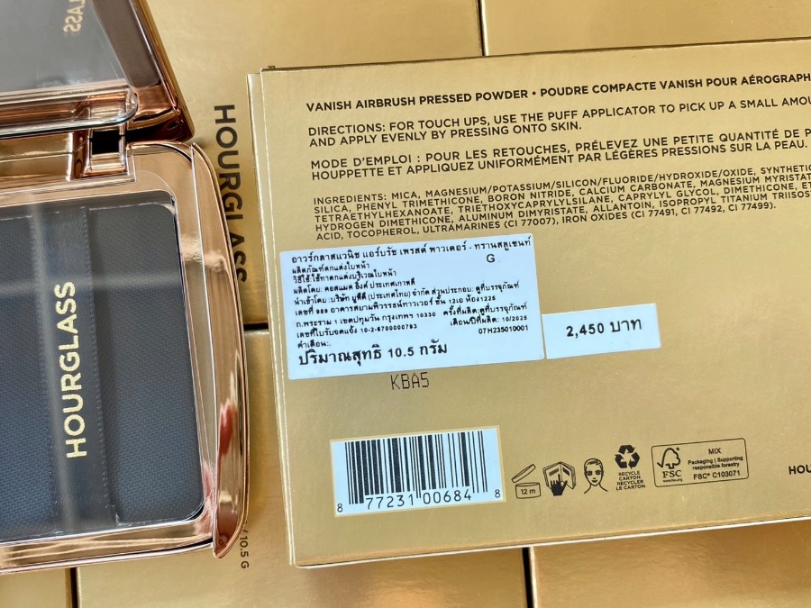 แป้ง Hourglass Vanish Airbrush Pressed Powder 10.5g. #Translucent (เคาเตอร์ 2,450฿)