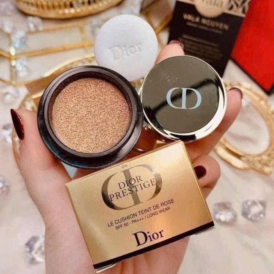 คุชชั่น ขนาดทดลอง Cushion Dior Prestige Le Cushion Teint De Rose 4g. #010 Ivory ผิวขาว