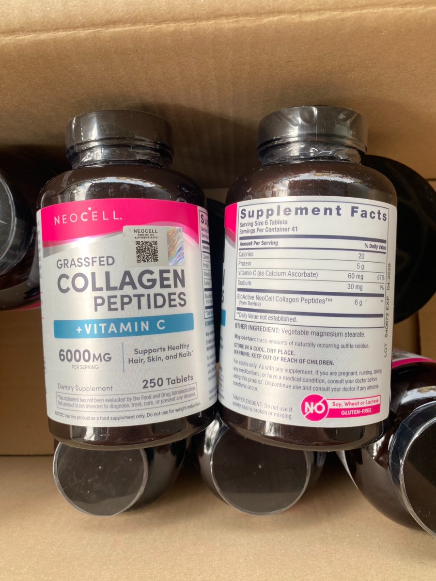แถบฟ้า Neocell Grassfed Collagen +C (250Tablets)