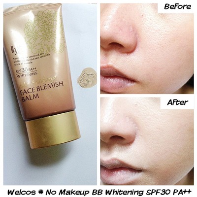 น้ำตาล Welcos No Makeup Face BB Whitening SPF30 PA++ 50ml.